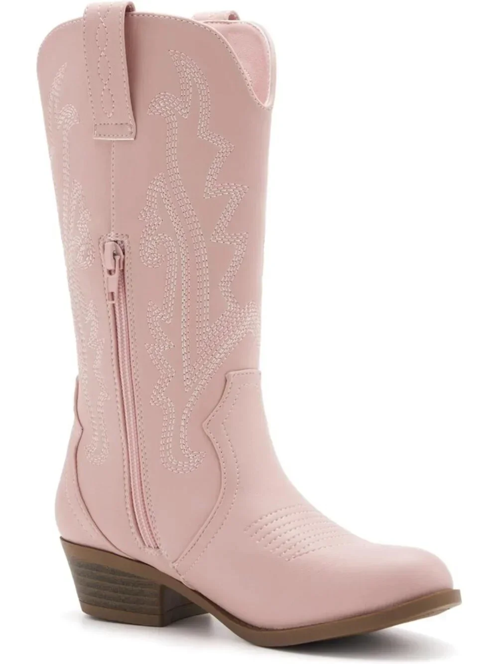 Embroidered Western Cowgirl Boots for Girls - Mid Calf Riding Shoes, Kids'